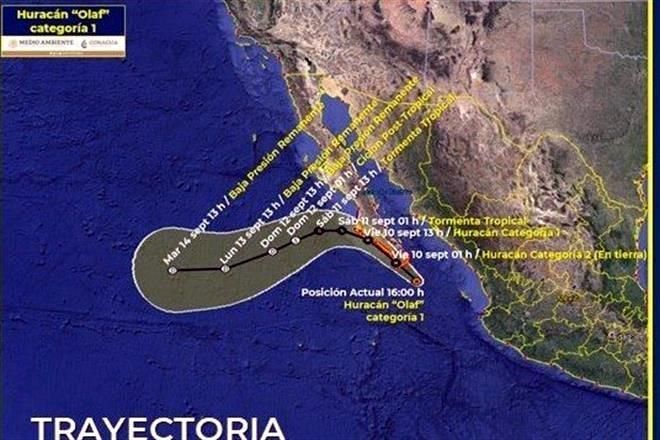 Prevén que huracán ‘Olaf’ impacte en BCS este viernes