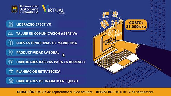 Invita UAdeC a cursos virtuales