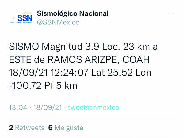 Oootro temblor