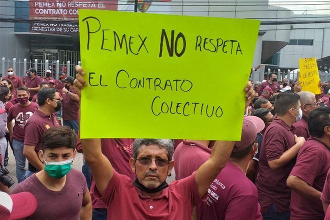 Arrecian protestas de petroleros