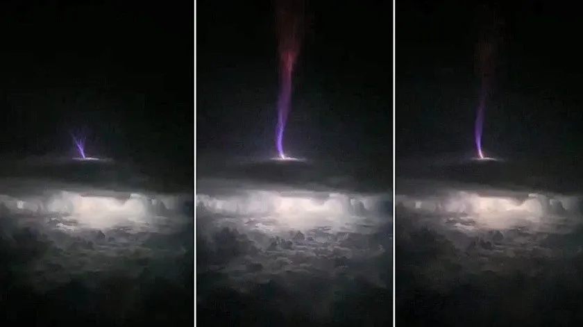 Estudian impresionante relámpago invertido