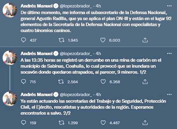 “Confía AMLO estén con vida»