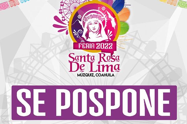Posponen Feria de Santa Rosa de Lima