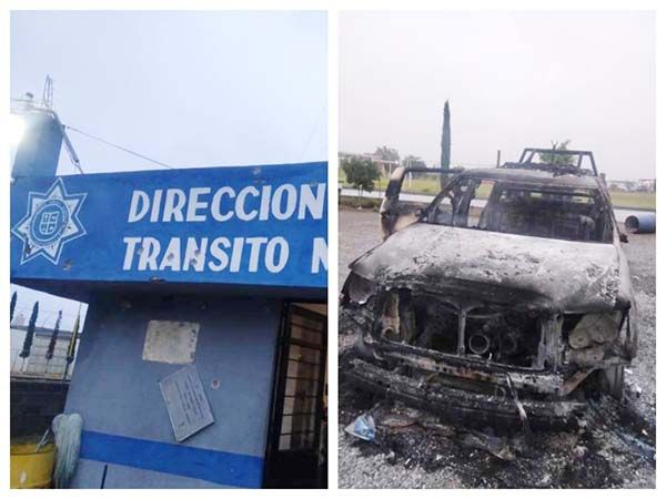 Incendian camioneta y raptan a 4 policías en SLP