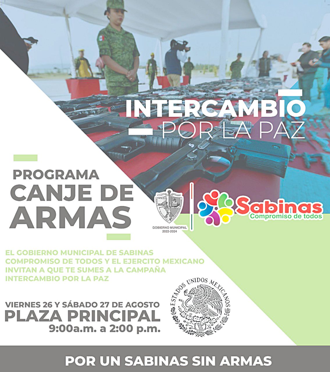 Módulo de canje de armas en Sabinas