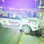 Choca taxista por manejar bien ebrio