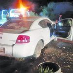 Briago derriba una luminaria en choque