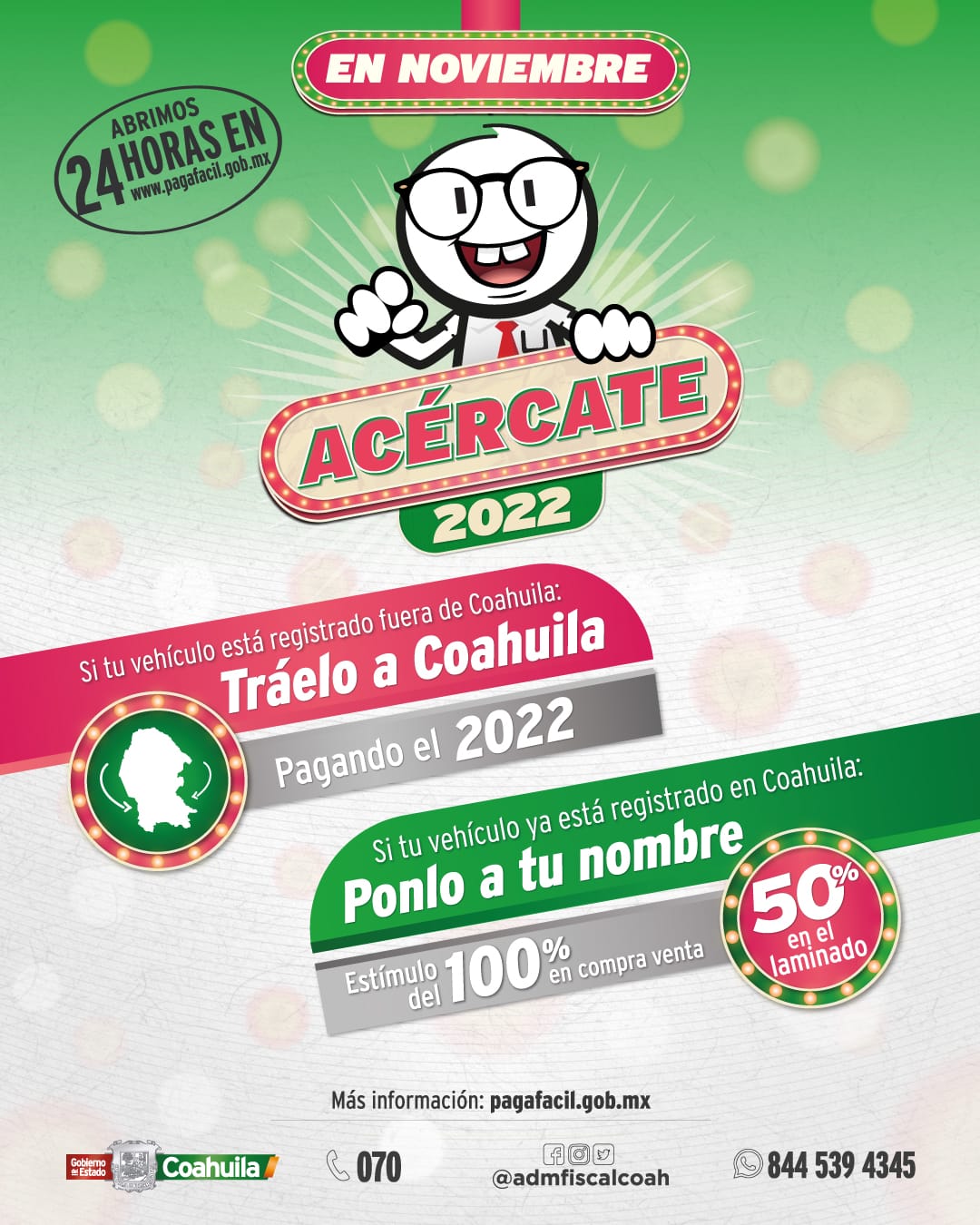 ACÉRCATE Y REGULARIZA TU SITUACIÓN CON LOS PROGRAMAS DE CONTROL VEHICULAR DE COAHUILA