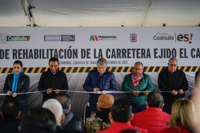 ENTREGA MARS REHABILITACIÓN DE CARRETERA AL EJIDO ‘EL CAMBIO’, EN MATAMOROS