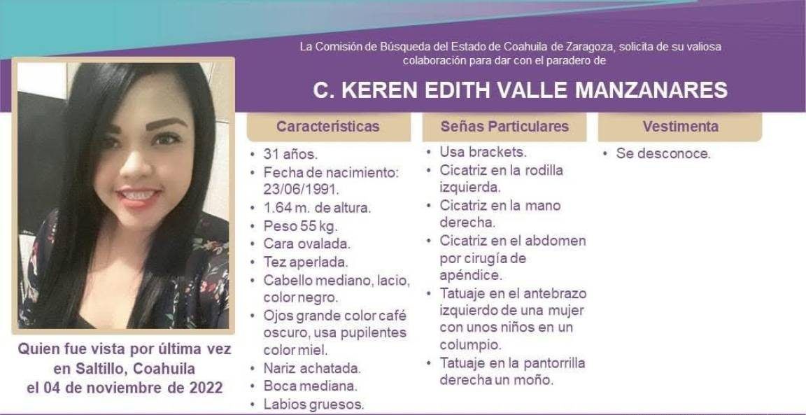 BUSCAN A KEREN; LLEVA 10 DÍAS DESAPARECIDA