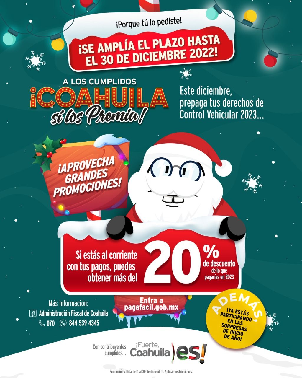 ¡SE AMPLÍA AL 30 DE DICIEMBRE, EL PREPAGO 2023!