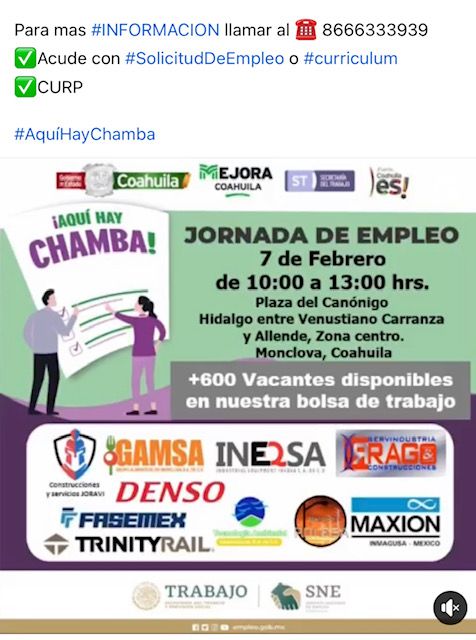REACTIVAN OFERTA DE “EMPLEO EN TU COLONIA”