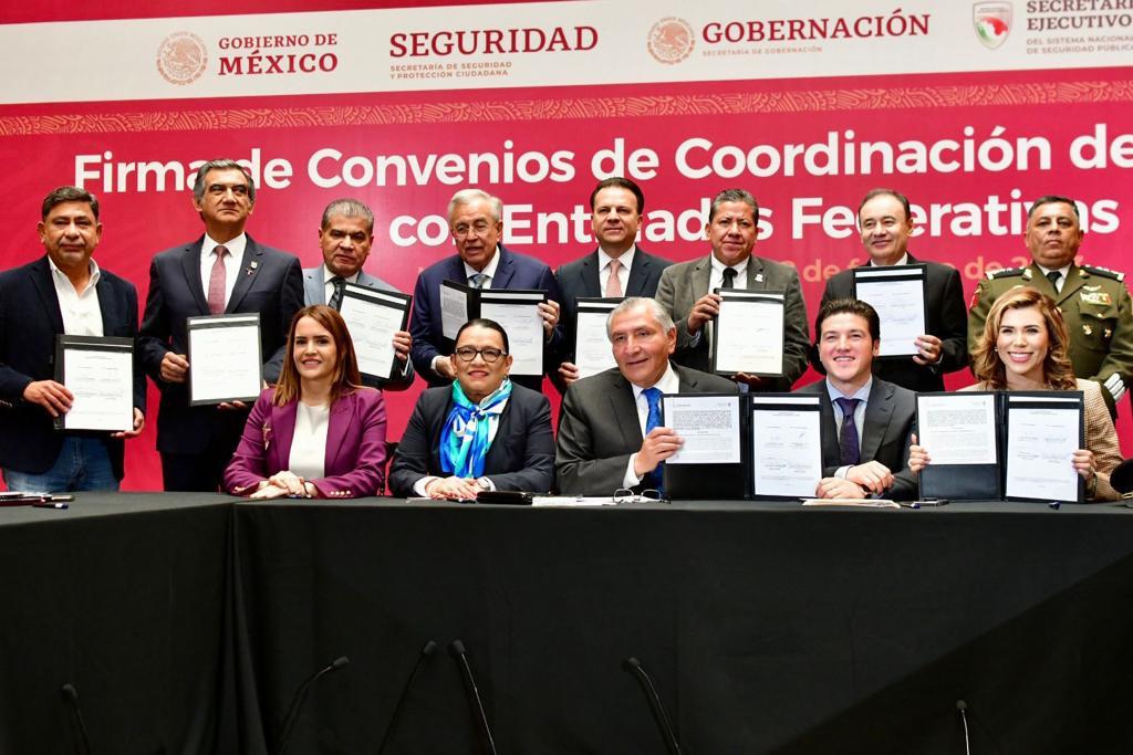 FIRMA COAHUILA CONVENIO DE COORDINACIÓN DEL FONDO DE APORTACIONES PARA LA SEGURIDAD PÚBLICA CON ENTIDADES FEDERATIVAS