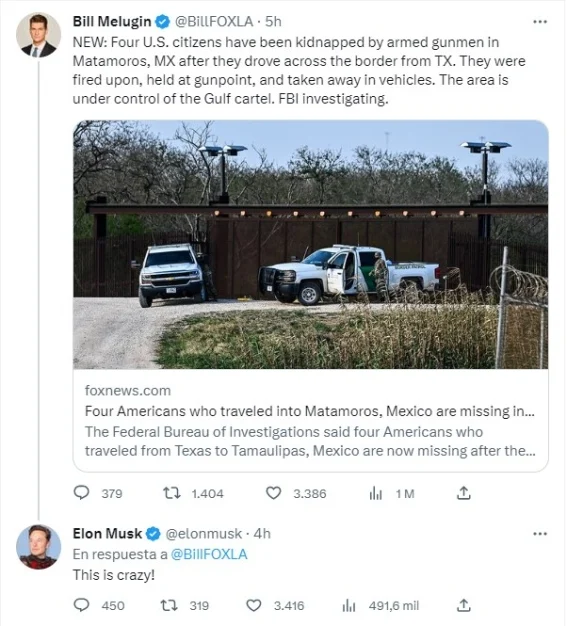ELON MUSK REACCIONA A SECUESTRO DE 4 ESTADOUNIDENSES EN MÉXICO, ¿PELIGRA INVERSIÓN?