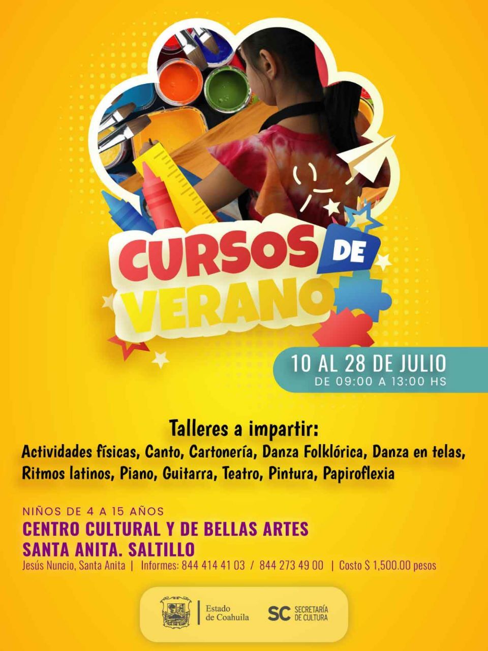 COAHUILA ACERCA A NIÑAS Y NIÑOS DE SALTILLO A LA CULTURA Y EL ARTE