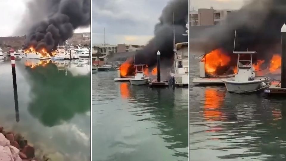 INCENDIO DE YATES EN LA PAZ DEJA AL MENOS 2 HERIDOS; INVESTIGAN UN PROBABLE FALLECIMIENTO