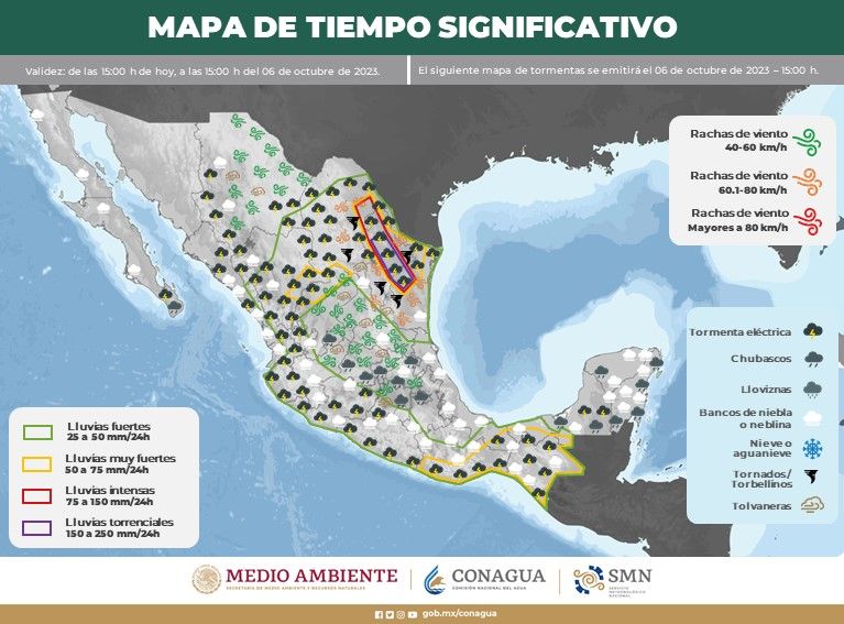CONTINUARÁN LLUVIAS EN GRAN PARTE DE COAHUILA