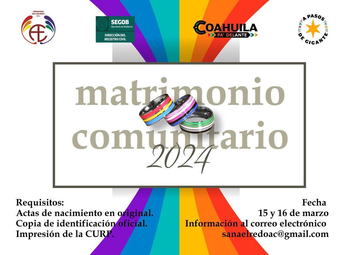 MATRIMONIO COMUNITARIO LGBTIQ+ 2024.