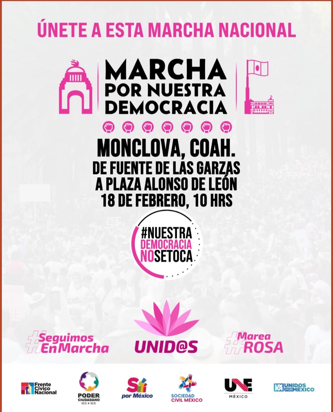 INVITAN A MARCHAR POR LA DEMOCRACIA