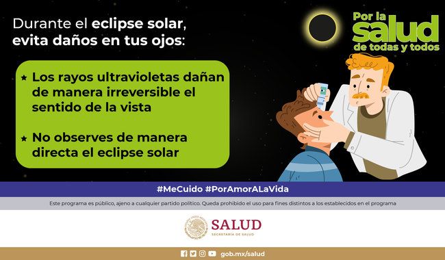 ¡ALERTA OFTALMÓLOGO! OBSERVAR EL ECLIPSE DE MANERA DIRECTA TRAERÍA AFECTACIONES IRREVERSIBLES A LA VISTA