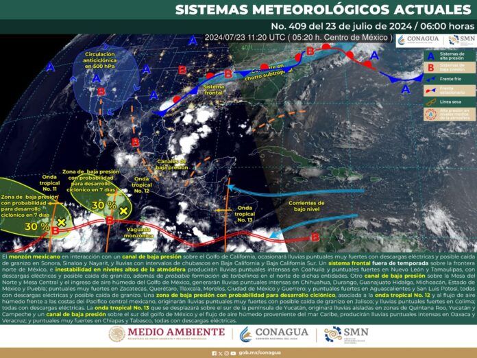 ALERTA POR FRENTE FRÍO: LLUVIAS INTENSAS Y POSIBLES TORBELLINOS EN COAHUILA