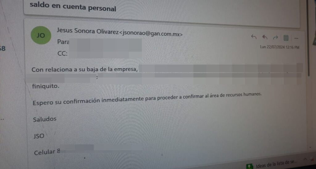 SE ENTERAN POR CORREO DE DESPIDO EN AHMSA