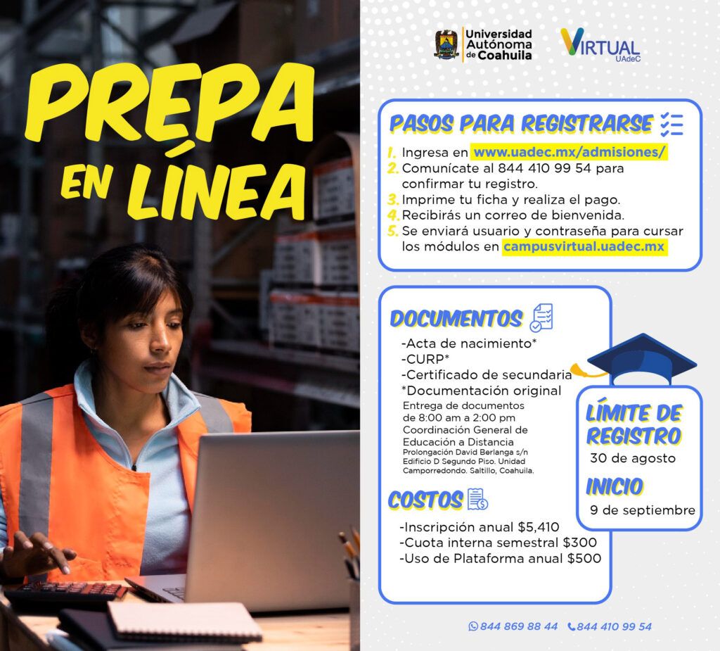 CURSA EN LA UA DE C EL BACHILLERATO EN LÍNEA EN SU CAMPUS VIRTUAL