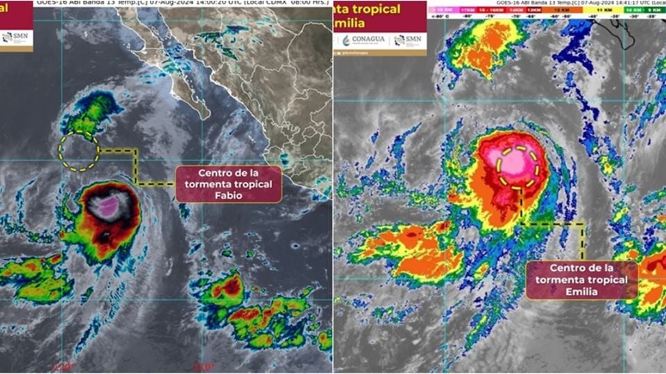OCÉANO PACÍFICO, EN ALERTA: TORMENTAS TROPICALES ‘FABIO’ Y ‘EMILIA’ PODRÍAN FUSIONARSE ESTE MIÉRCOLES