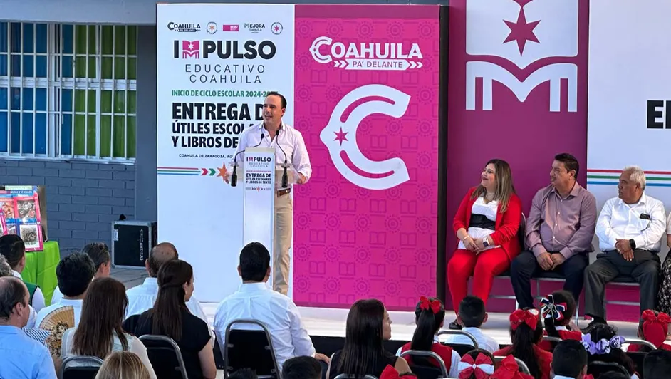 ARRANCA CICLO ESCOLAR 2024-2025 EN COAHUILA; GOBERNADOR ENTREGÓ PAQUETES CON PROGRAMA ‘IMPULSO EDUCATIVO’