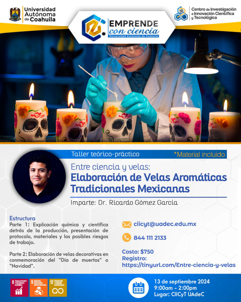 INVITA UA DE C A PARTICIPAR EN EL TALLER TEÓRICO- PRÁCTICO “ELABORACIÓN DE VELAS AROMÁTICAS TRADICIONALES MEXICANAS”