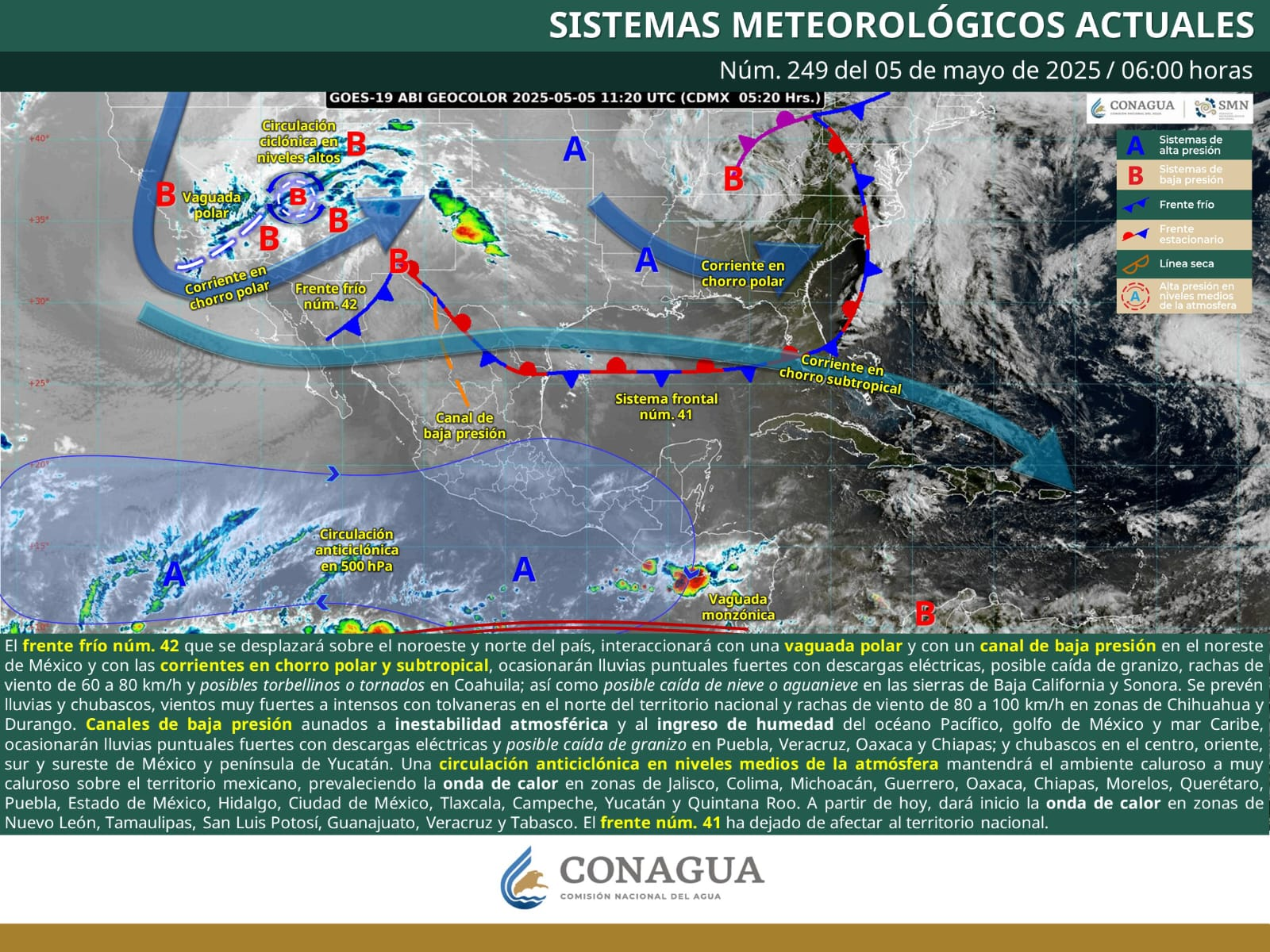 PRONOSTICA SERVICIO METEOROLÓGICO NACIONAL LLUVIAS FUERTES Y POSIBLE FORMACIÓN DE TORNADOS EN COAHUILA