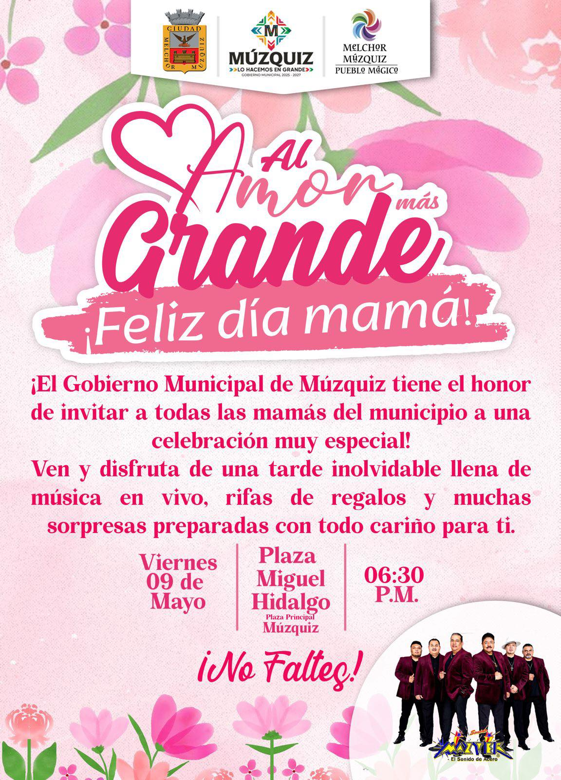 ALCALDESA LAURA JIMÉNEZ INVITA A GRAN FESTEJO POR EL DÍA DE LAS MADRES EN MÚZQUIZ