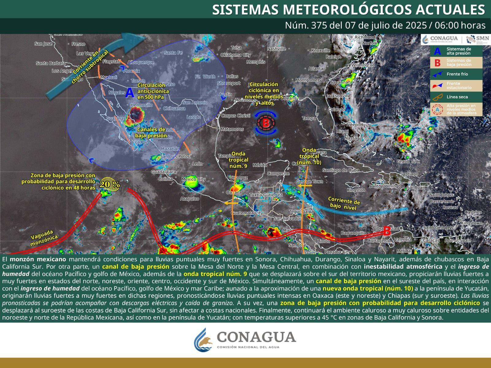 CONTINÚAN LAS LLUVIAS EN TODO EL ESTADO
