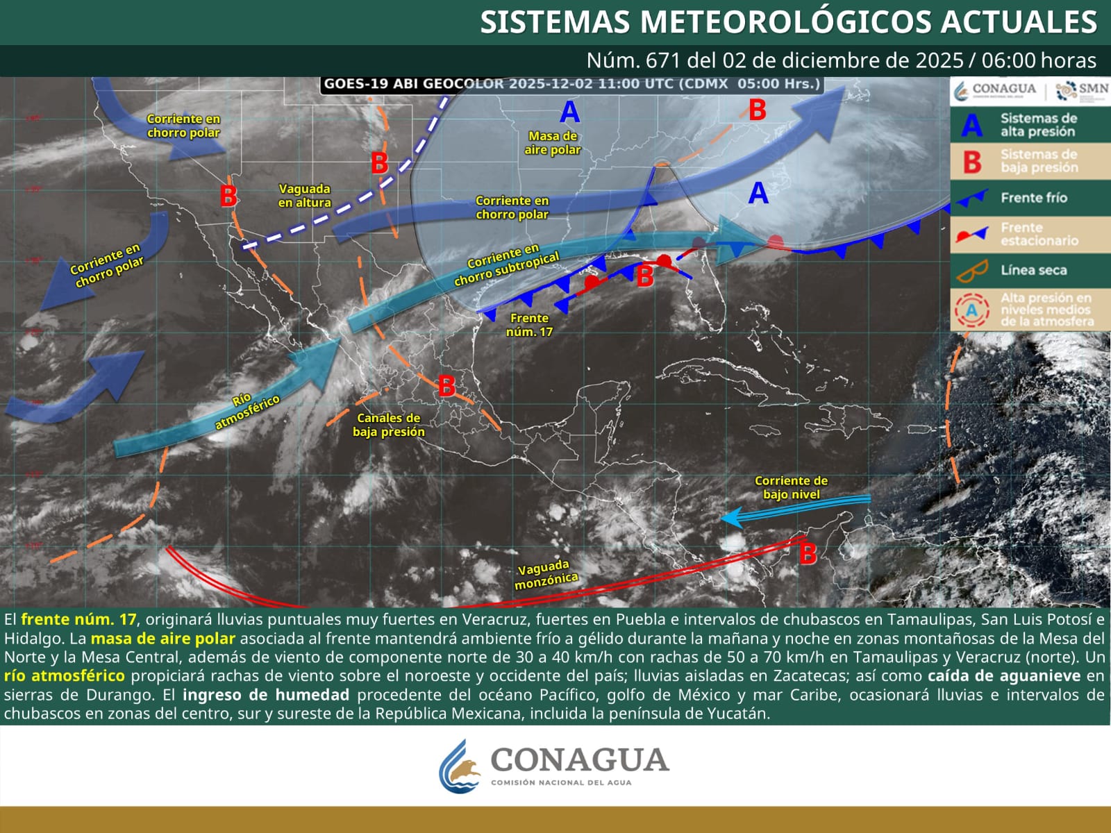 SISTEMA FRONTAL NÚMERO 17 GENERARÁ LLUVIAS Y AMBIENTE FRÍO EN COAHUILA