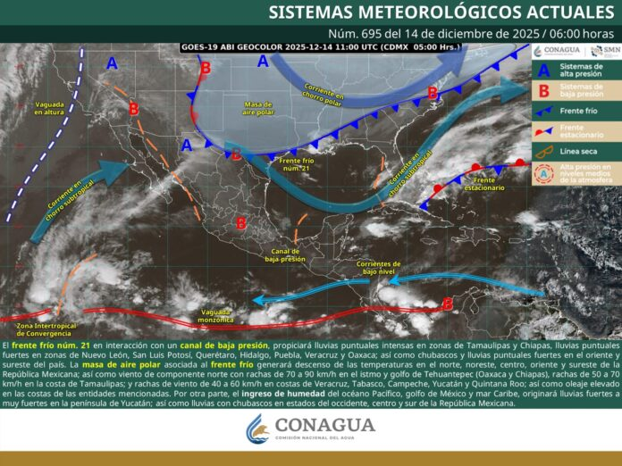 FRENTE FRÍO NÚMERO 21 GENERARÁ DESCENSO DE TEMPERATURA Y LLUVIAS AISLADAS EN COAHUILA