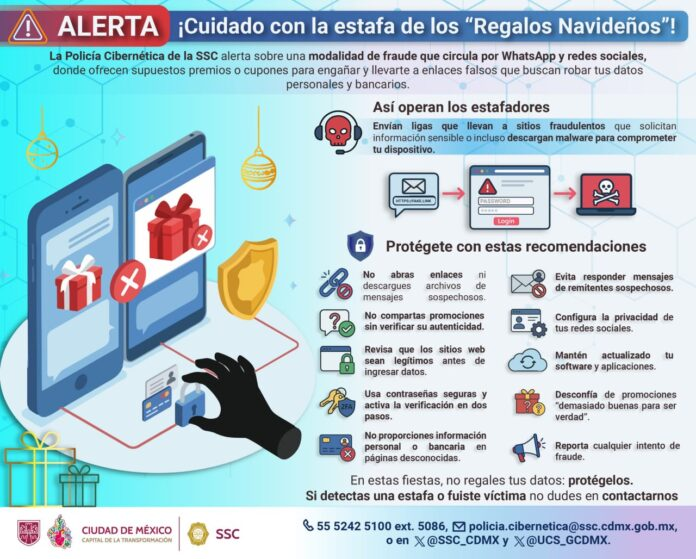 LA POLICÍA CIBERNÉTICA ADVIERTE SOBRE UNA NUEVA ESTAFA LLAMADA “REGALOS NAVIDEÑOS”