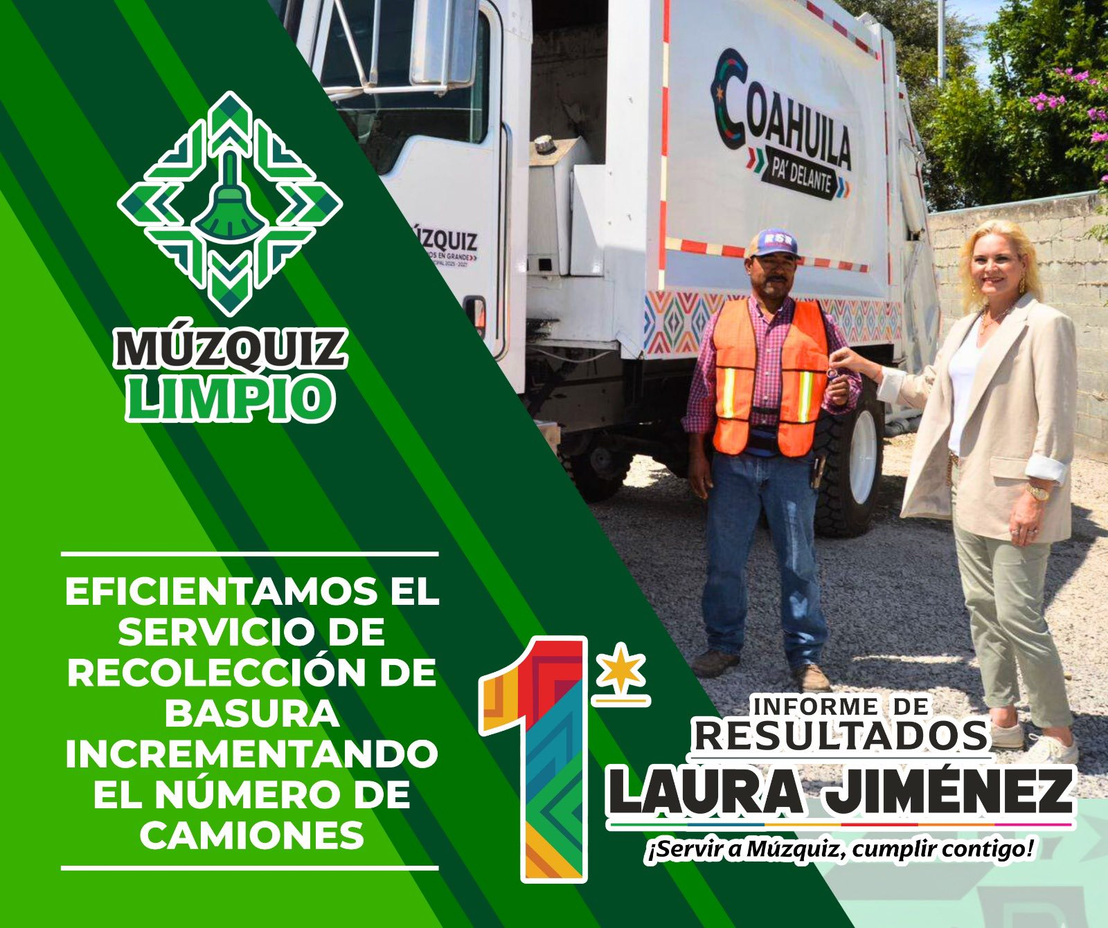 FORTALECE GOBIERNO DE MÚZQUIZ SERVICIO DE RECOLECCIÓN DE BASURA CON NUEVAS UNIDADES