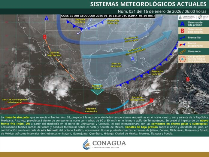 SE PREVÉ AMBIENTE FRÍO Y FUERTES RACHAS DE VIENTO EN COAHUILA POR EL INGRESO DEL FRENTE FRÍO NÚMERO 29
