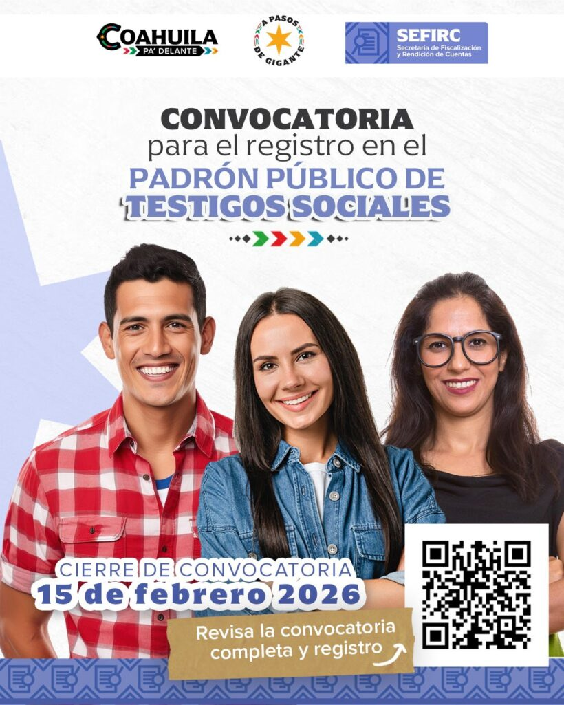 INVITA COAHUILA A INTEGRARSE COMO TESTIGOS SOCIALES