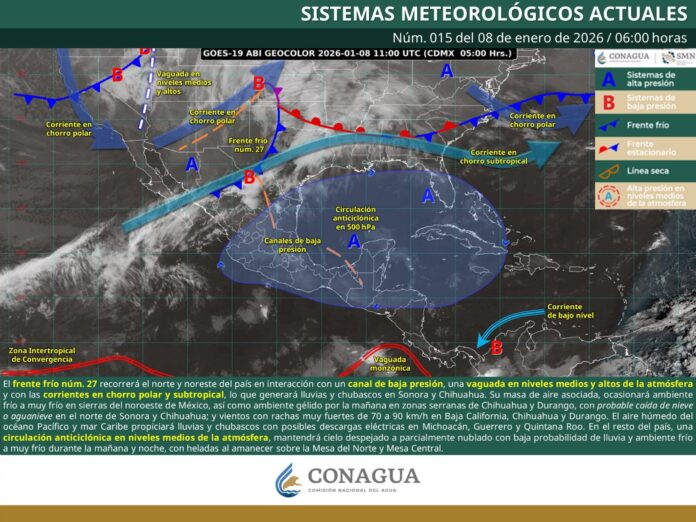 FRENTE FRÍO NÚMERO 27 INGRESARÁ A COAHUILA
