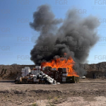 FGR INCINERA MÁS DE UNA TONELADA DE DROGA EN COAHUILA