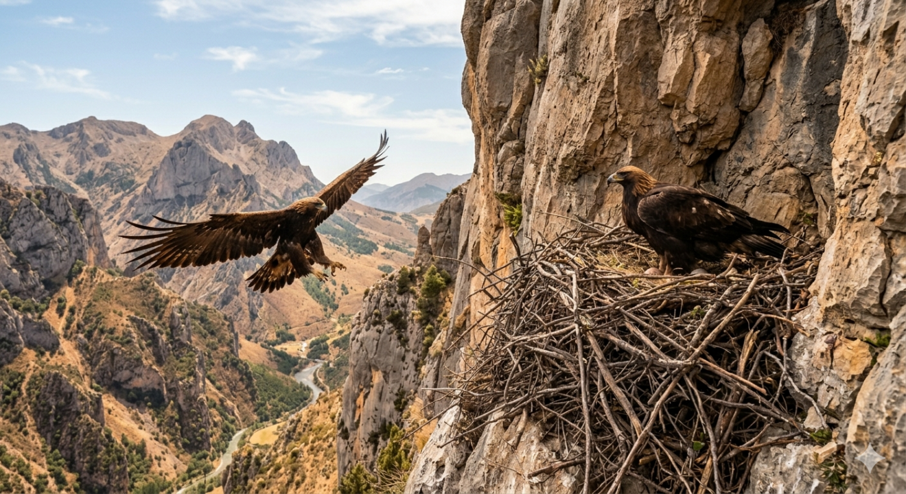 LA CONANP DA A CONOCER EL HALLAZGO DE UN NIDO DE ÁGUILA REAL EN OCAMPO, COAHUILA