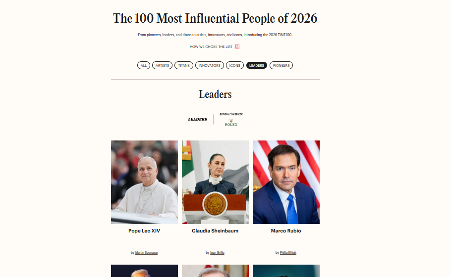 SHEINBAUM APARECE POR SEGUNDA OCASIÓN ENTRE LAS 100 PERSONAS MÁS INFLUYENTES DEL MUNDO EN LA REVISTA TIME
