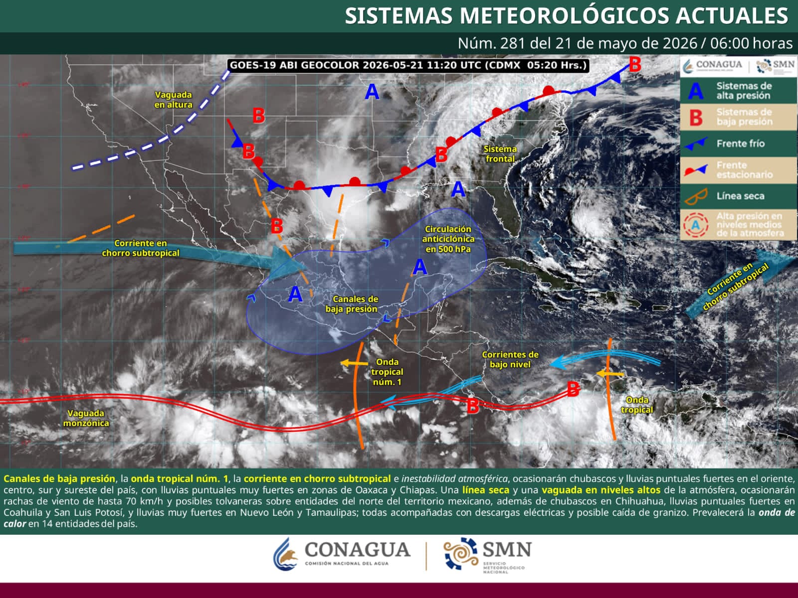 SE PREVÉN LLUVIAS FUERTES, VIENTOS INTENSOS Y POSIBLES TOLVANERAS EN COAHUILA