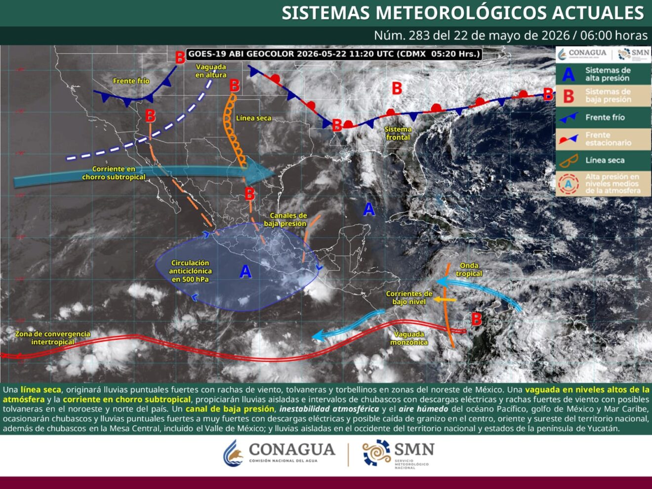 SE PRONOSTICAN LLUVIAS FUERTES, VIENTOS INTENSOS Y POSIBLE FORMACIÓN DE TORBELLINOS EN COAHUILA