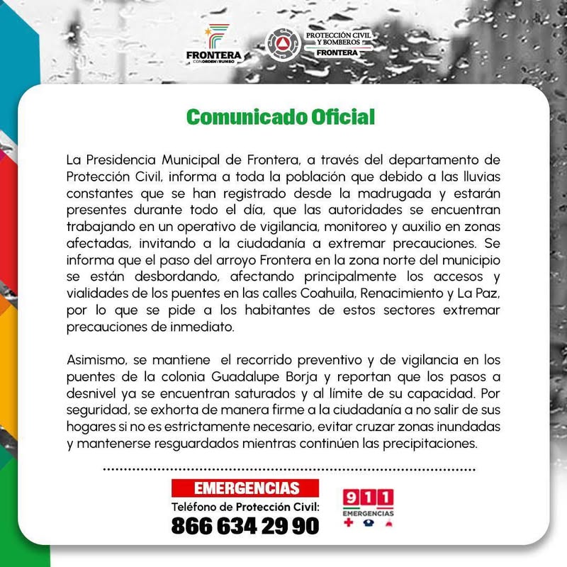 El Gobierno Municipal de Frontera Informa:
