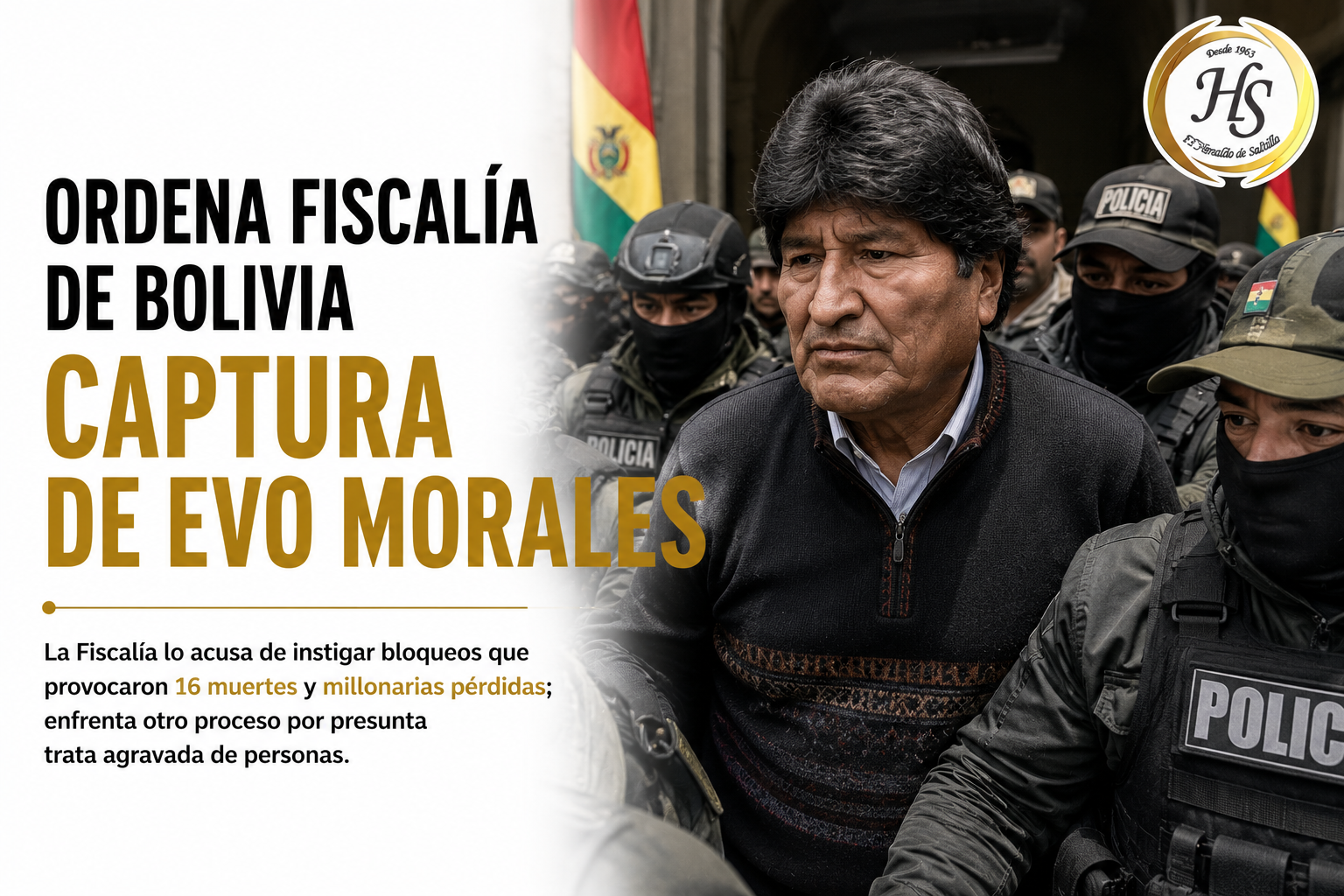 ORDENA FISCALÍA DE BOLIVIA CAPTURA DE EVO MORALES