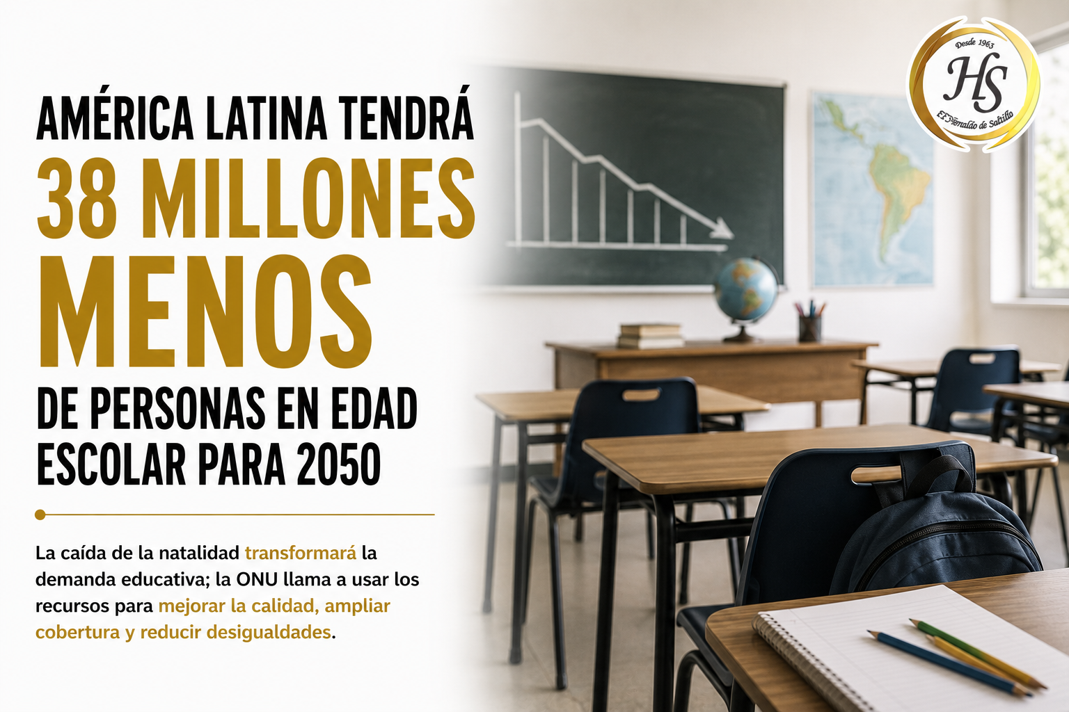 AMÉRICA LATINA TENDRÁ 38 MILLONES MENOS DE PERSONAS EN EDAD ESCOLAR PARA 2050
