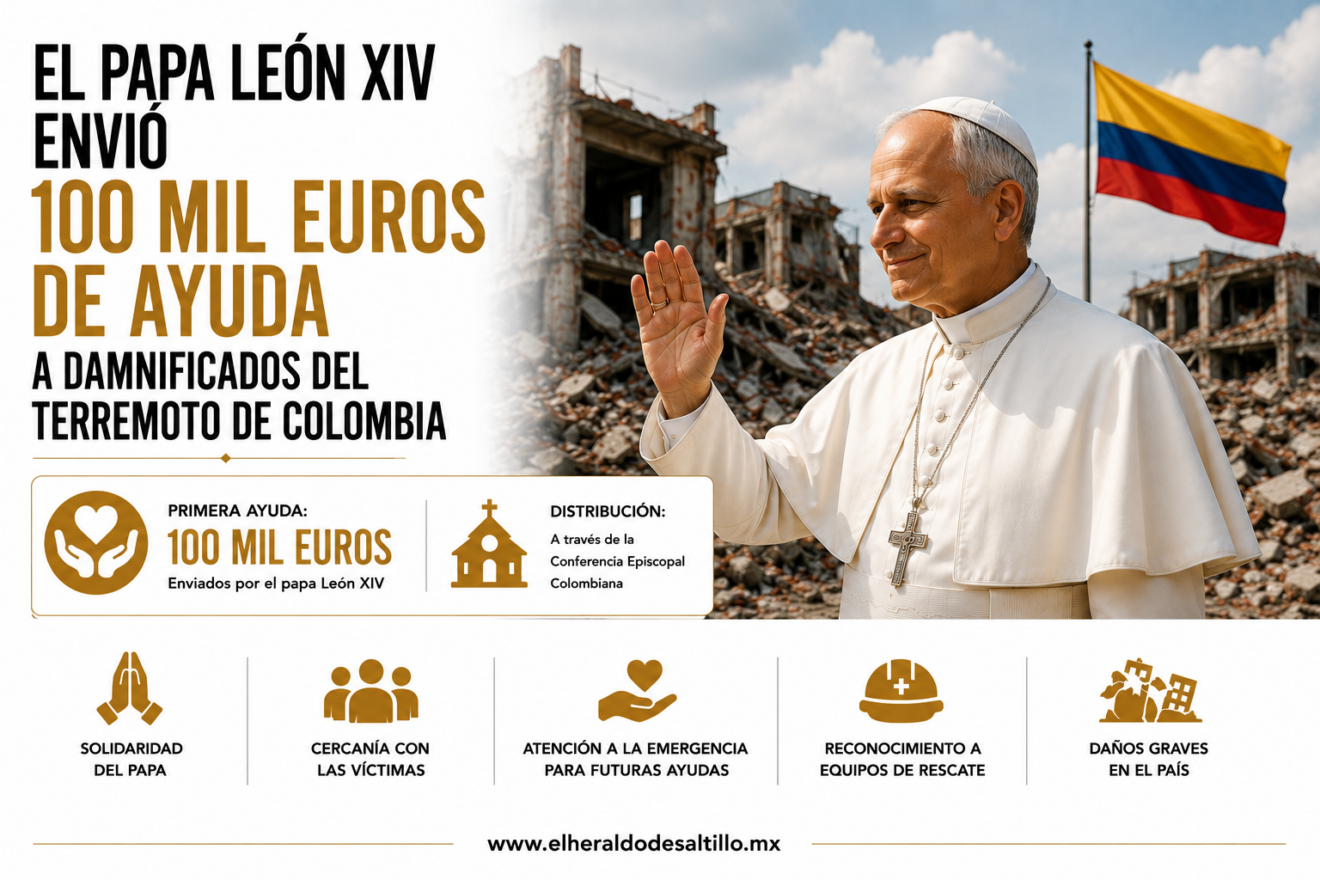 EL PAPA LEÓN XIV ENVIÓ 100 MIL EUROS DE AYUDA A DAMNIFICADOS DEL TERREMOTO DE COLOMBIA