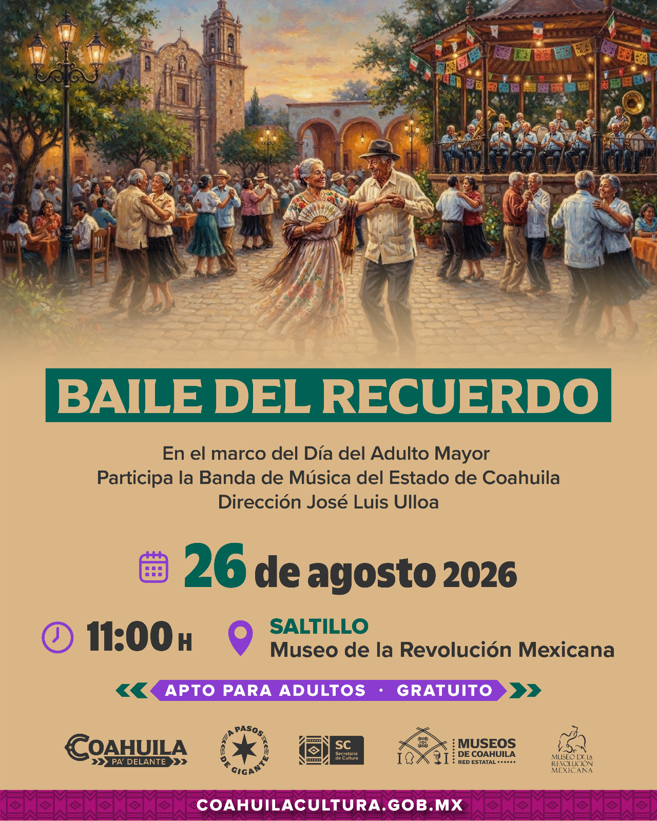 CELEBRA COAHUILA A LAS PERSONAS ADULTAS MAYORES CON ACTIVIDADES CULTURALES DURANTE AGOSTO